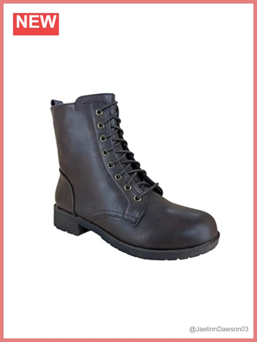 Women's Lace Up Mid Calf Combat Boots Faux Fur Lined Ankle Booties